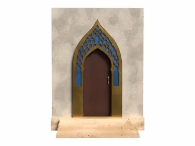 Mughal Inspired Door and Archway Set Low-poly 3D model
