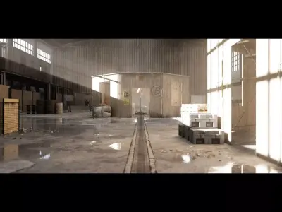 Military Training Warehouse - Unreal Engine 4 Low-poly 3D model