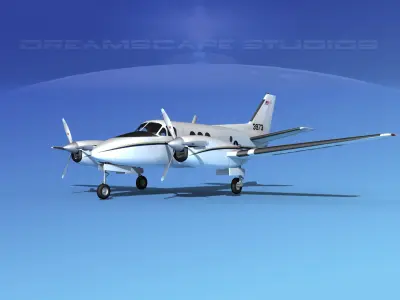 Beechcraft C-6 King Air V02 USAF 3D model