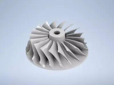 Turbocharger Impeller Low-poly 3D model