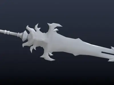 ice Royal Sword Low-poly 3D model