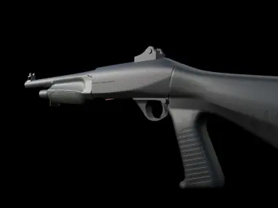 Shotgun benelli M2 Low-poly 3D model