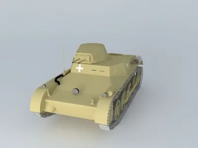 Panzer I  Panzer II Ausf A German tank 3D model