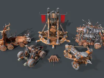 Medieval War Machines Low-poly 3D model