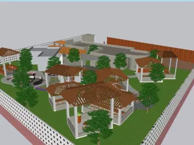 Cafe outdoor 3D model