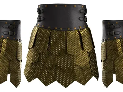 Skirt Armor 03 Low-poly 3D model