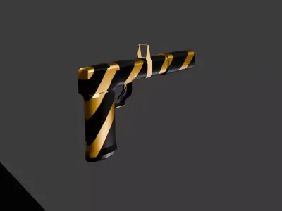 low poly video game gun Free low-poly 3D model