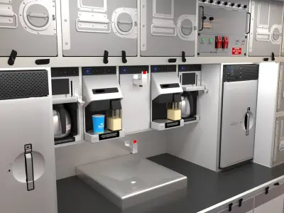 Boeing 777 KLM economy interior 3D model