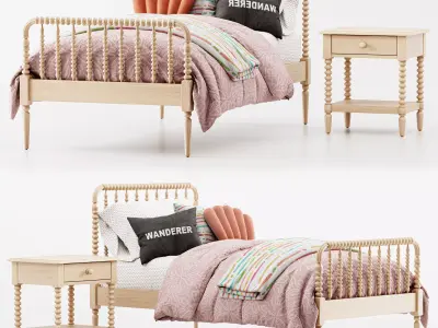 Jenny Lind Maple Bed 3D model