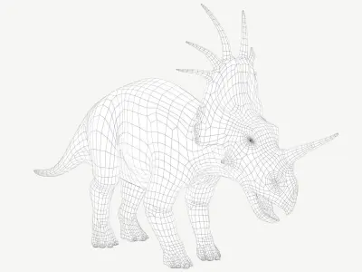 Styracosaurus dinosaur Low-poly 3D model