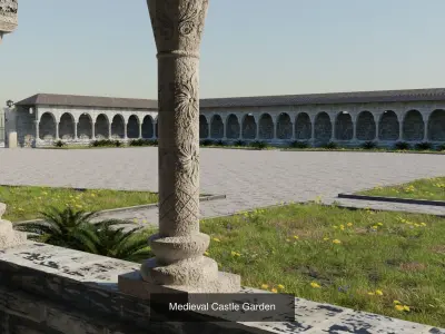 Medieval Castle Scene 3D Model Collection