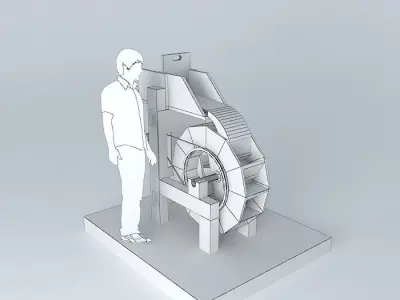 Wooden windmill overshoot Free 3D model