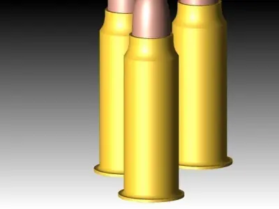 Bullets three gold Free 3D model