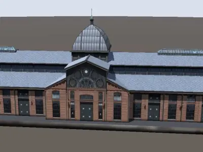 Hamburg Fish Market Fischauktionshalle low-poly 3d model Low-poly 3D model