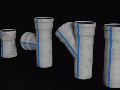 obsolete pvc pipe Low-poly 3D model