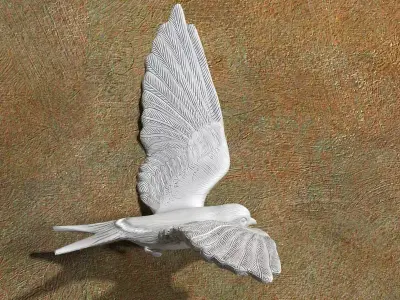 Swallow clock made of paper birds 3D model