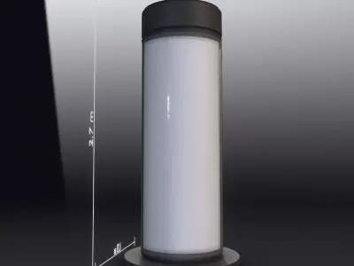Advertising Pillar with Glass 5 Low-poly 3D model