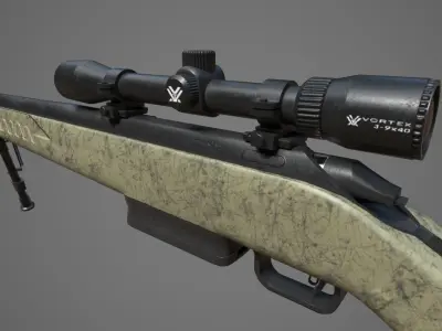 Sniper Ruger American Rifle - Vortex Crossfire 2 Low-poly 3D model