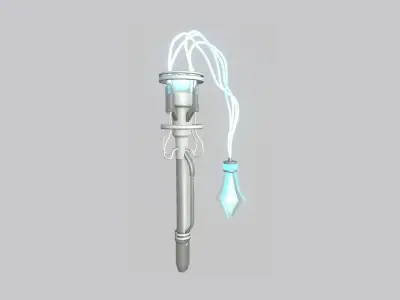 SciFi Flail A02 White Blue - Sci Fi Weapon Design Low-poly 3D model