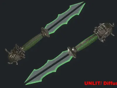 Fantasy Stylish- Dagger of Medusa Low-poly 3D model