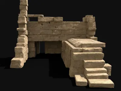 ARABIC DESERT RUINS EGYPTIAN SAND STONE BIBLICAL Low-poly 3D model