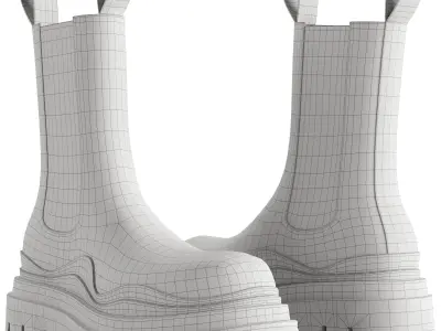 BOTTEGA VENETA THE TIRE BOOTS V2 Game-Ready Low-poly 3D model