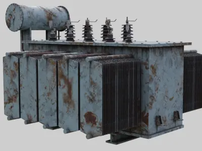 Electrical Transformer 2B Low-poly 3D model