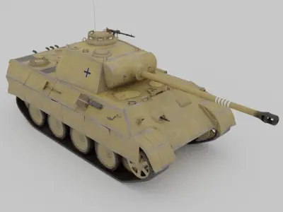 Panther Ausf A Medium Tank Low-poly 3D model