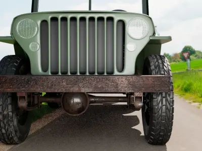 1941 Willys Jeep MB3 Cabriolet 3D model