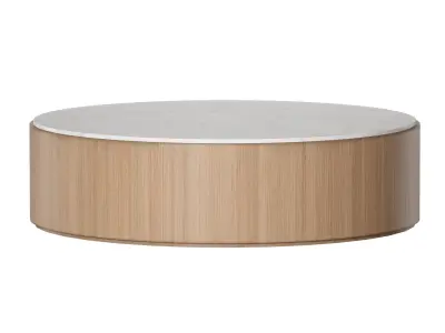 Troupe Round Pine Coffee Table Crate and Barrel 3D model