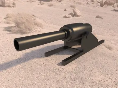 vavasseur gun Civil War low poly Low-poly 3D model
