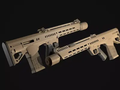 RM227 Assault Rifle  Low-poly 3D model