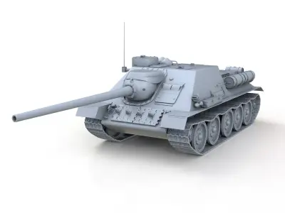 SU-100 - Soviet Tank Destroyer  3D model