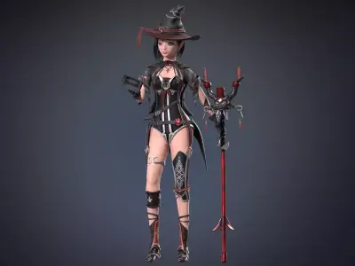 Fantasy Witch Girl Free 3D model