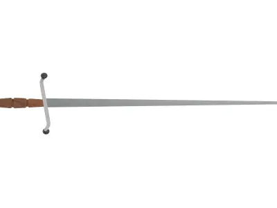 Estoc medieval sword icon in cartoon style Low-poly 3D model