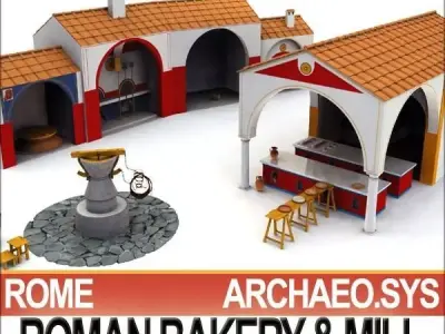 Roman Town Bakery Mill 3 1 3D model