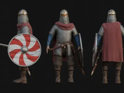 Vikings Low-poly 3D model
