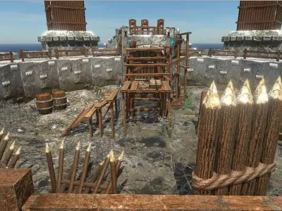 Castel Walls n Props I 66 Items I PBR I Optimized I Free low-poly 3D model