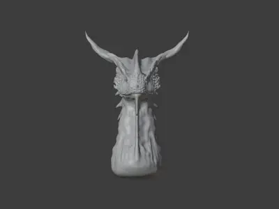 Beautiful dragon head made in Blender 3D 3D model