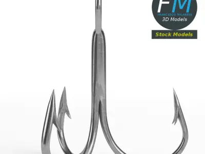 Treble hook 3D model