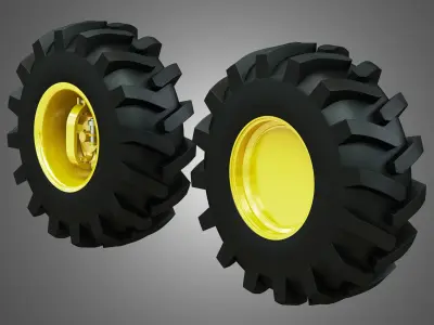 Tractor Tires and Rims - T06 3D model