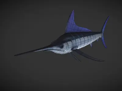 Swordfish marlin Low-poly 3D model