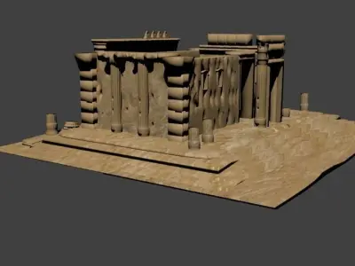 Palmyra Temple of Bel Low-poly 3D model