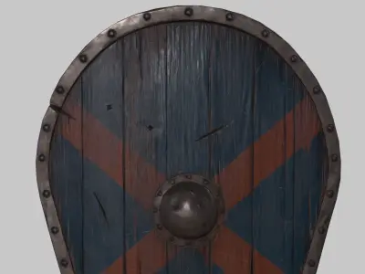 Medieval Kite Shield Low-poly 3D model