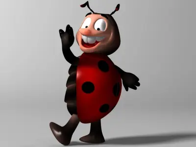 Cartoon Ladybug RIGGED Low-poly 3D model