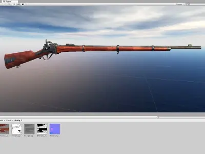 Sharps Model 1867 Low-poly 3D model