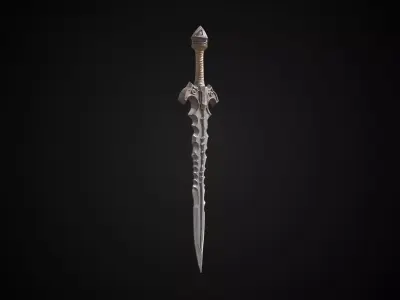 Stylized Orc Sword - Rustfang - Game Ready Free 3D model