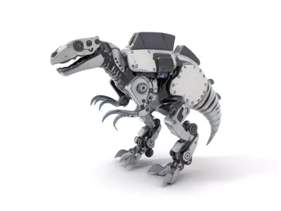 Futuristic Robotic Dinosaur Model Pack Low-poly 3D model
