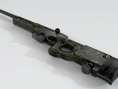 AWM Sniper Rifle Low-poly 3D model Low-poly 3D model
