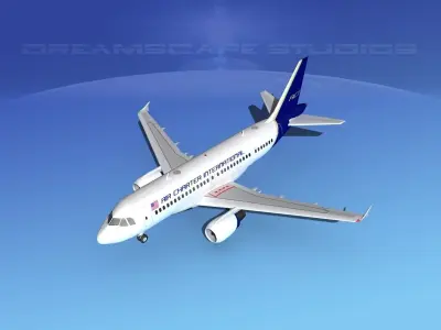 Airbus A319 Jetliners Collection 3D model